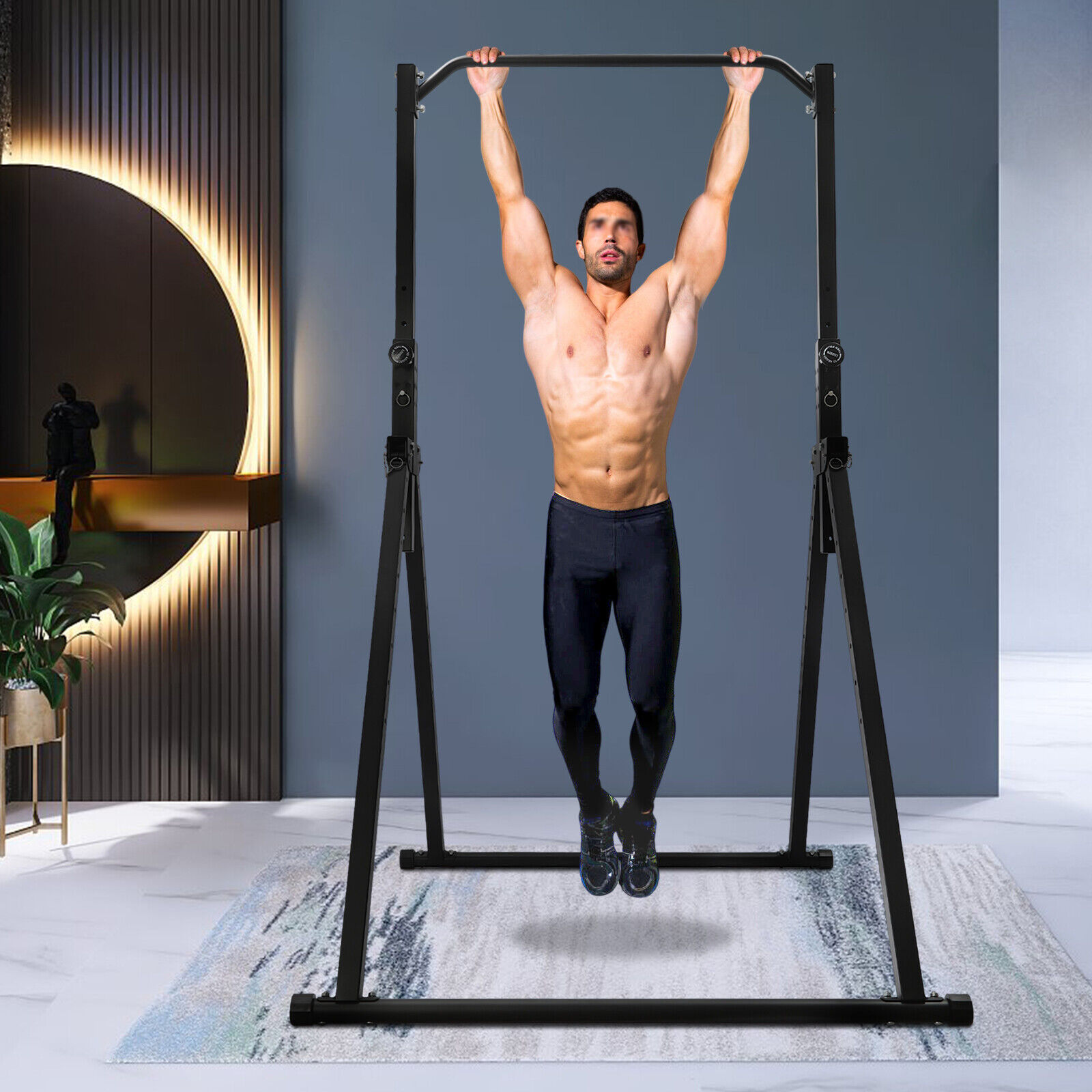 Sports Equipment Nearby - Triangular Pull Up Station, Adjustable Height